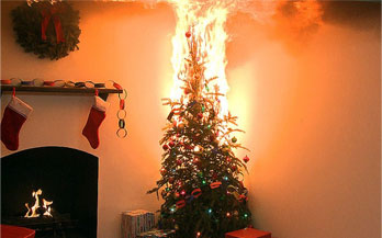 Christmas Tree on fire